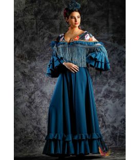 woman flamenco dresses 2019 - Roal - Flamenca dress Estepona Blue lace