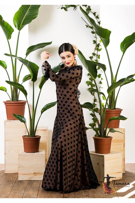 Vestidos flamencos MUJER modelo Vestido Angela - Punto elástico Negro