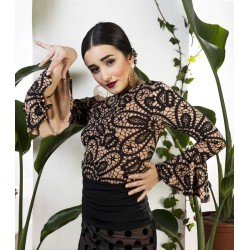 Body/Camiseta flamenca MUJER modelo Camiseta Albores - Punto elástico Estampado beig