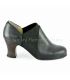 flamenco shoes professional for woman - Begoña Cervera - arraigo black leather side