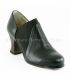 flamenco shoes professional for woman - Begoña Cervera - arraigo black leather front