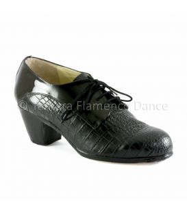 Blucher for man black coco and patent leather front