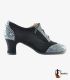 Macarena ( En stock ) zapato profesional flamenco ante negro y serpiente - zapatos de flamenco profesionales en stock - Tamara Flamenco