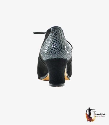 in stock flamenco shoes professionals - Tamara Flamenco - Macarena ( In stock ) professional flamenco shoe black suede and snake