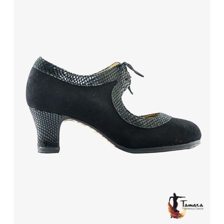 Zapatos de flamenco Profesionales Tamara modelo Zapatos de flamenco Tiento - Rojo - Piel y Serpiente - Mismo material y color - Carrete 6cm - Ancho especial Rojo