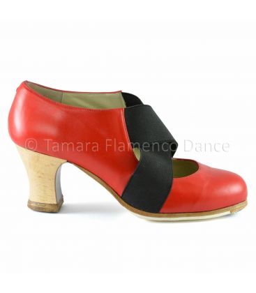 zapatos de flamenco profesionales personalizables - Begoña Cervera - Cruz piel rojo lateral
