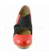 zapatos de flamenco profesionales personalizables - Begoña Cervera - Cruz piel rojo frontal