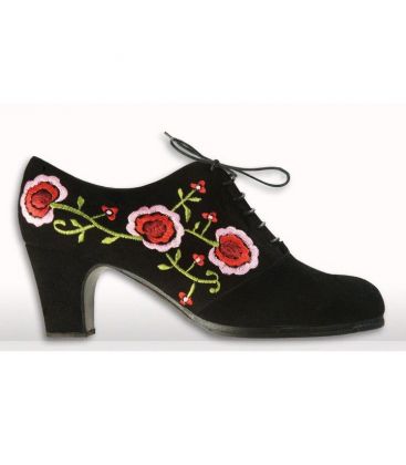 zapatos de flamenco profesionales personalizables - Begoña Cervera - Ingles bordado ante negro