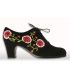 flamenco shoes professional for woman - Begoña Cervera - Ingles bordado black suede