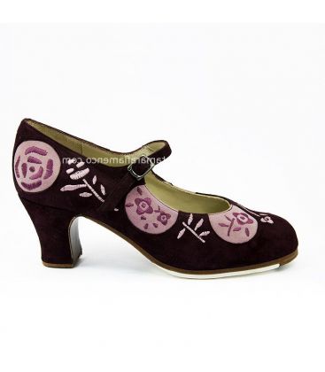 flamenco shoes professional for woman - Begoña Cervera - Lunas Bordadas suede