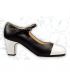 zapatos de flamenco profesionales personalizables - Begoña Cervera - Puntera piel blanco y negro