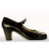 zapatos de flamenco profesionales personalizables - Begoña Cervera - salon correa piel negro