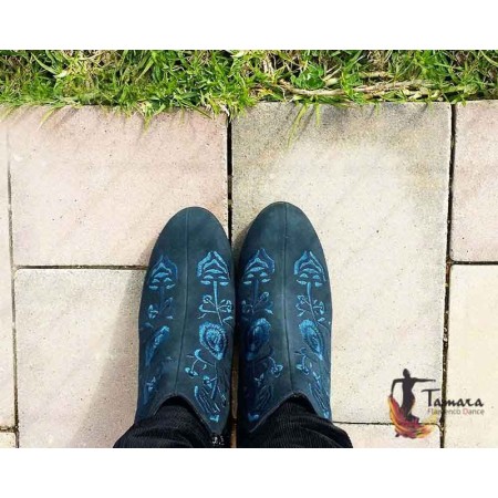 Chaussures de rue flamenco Begoña Cervera Begoña Cervera modèle Botin Broderie Rue
