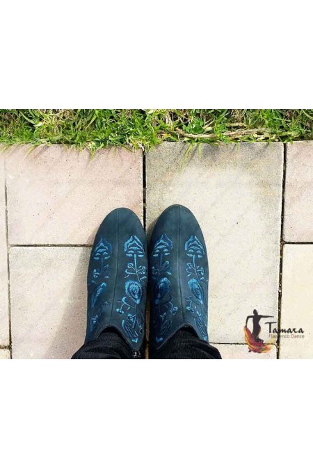 Chaussures de rue flamenco Begoña Cervera Begoña Cervera modèle Botin Broderie Rue 