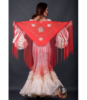 spanish shawls - - Florencia Shawl - Earth tons Embroidered