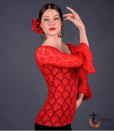 bodycamiseta flamenca mujer en stock - - Alcazar - Viscosa con encaje