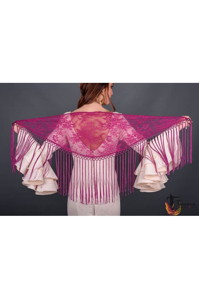 Châle foire uni/imprimé/lacé modèle Châle Femme - Dentelle Bleu canard