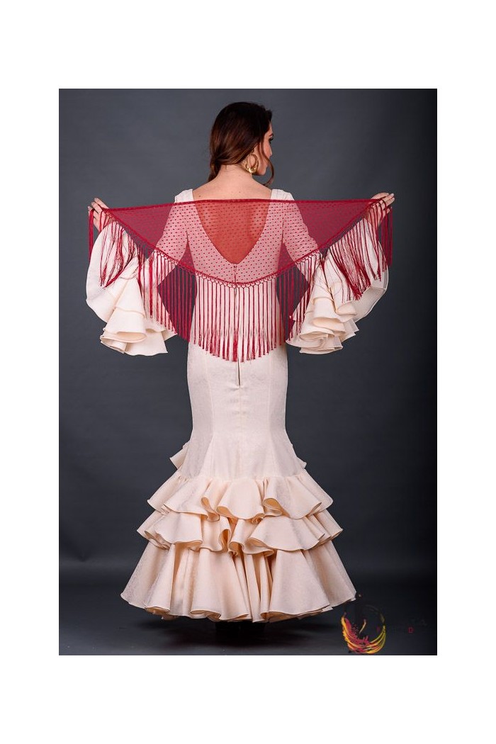 Châle foire uni/imprimé/lacé modèle Châle dame - Plumeti/Dentelle Rose