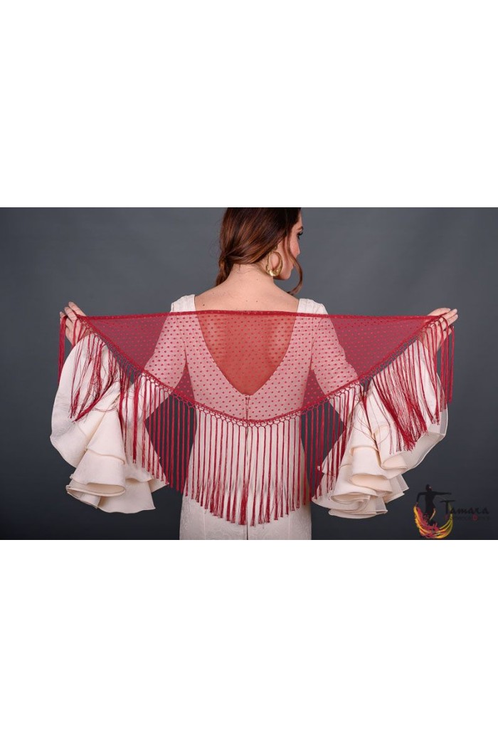 Mantoncillo feria liso/estampado/encaje modelo Mantóncillo Mujer - Plumeti Burdeos