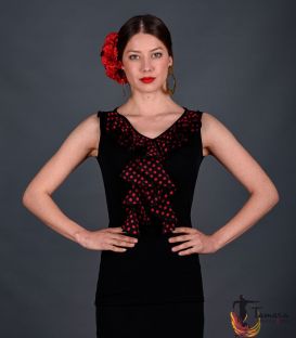 maillots bodys y tops de flamenco de mujer - - Camiseta Tango con Lunares - Viscosa