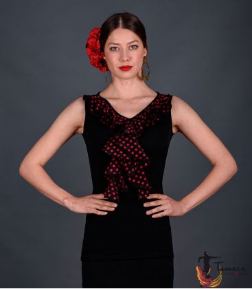 bodycamiseta flamenca mujer en stock - - Camiseta Tango con Lunares - Viscosa