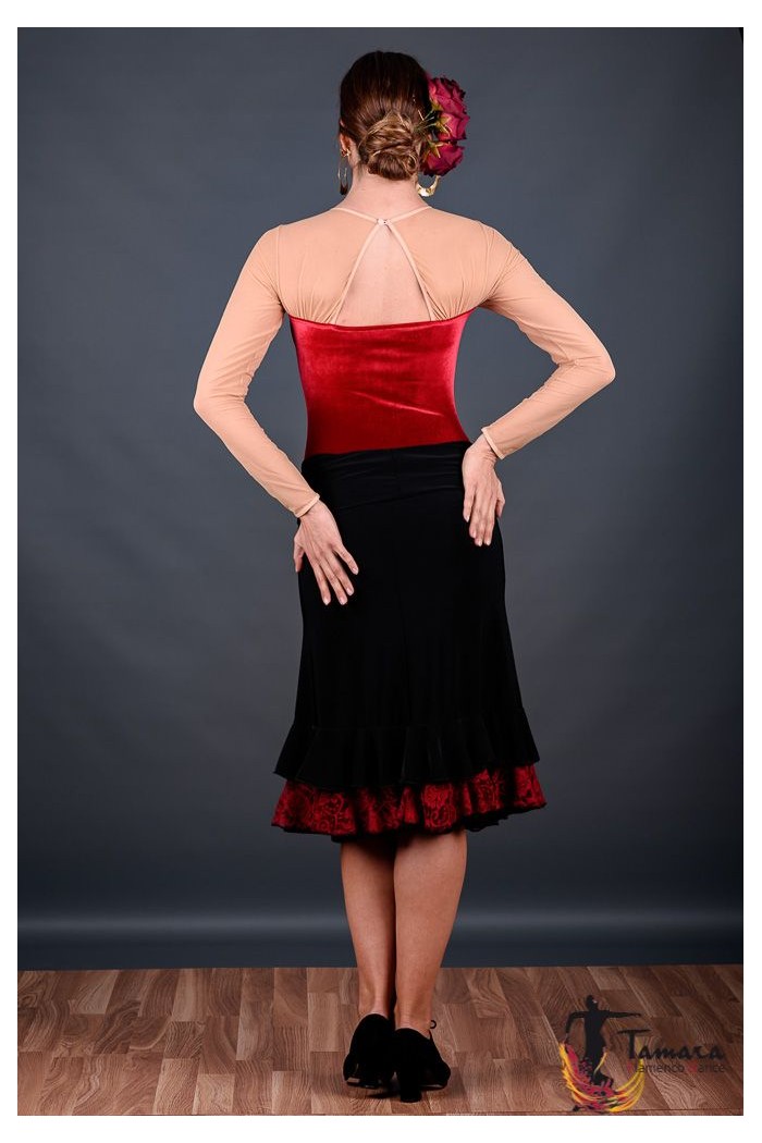 Outlet Vestuario flamenco modelo Body Estrella - Terciopelo Fuxia