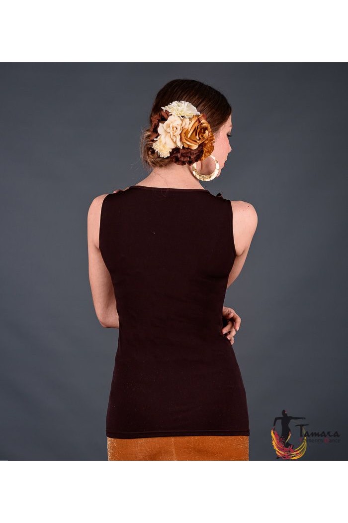 Body/Camiseta flamenca MUJER modelo Camiseta Tango - Viscosa Burdeos