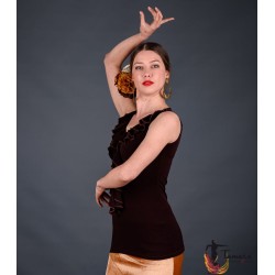 Maillot, body et haut de flamenco FEMME modèle T-shirt Tango - Viscose Noir