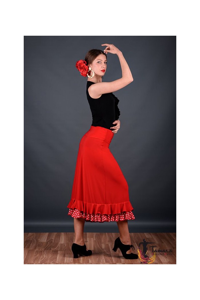 Maillot, body et haut de flamenco FEMME modèle T-shirt Tango - Viscose Bordeaux