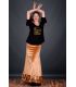 bodyt shirt flamenco woman by order - - T-shirt with flounces GOLD - Soñar es bailar