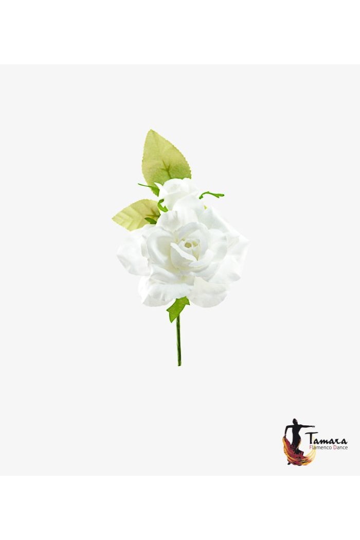 Fleurs de flamenco (pour cheveux) modèle Fleur Flamenca Cristina - 8 cm Blanc