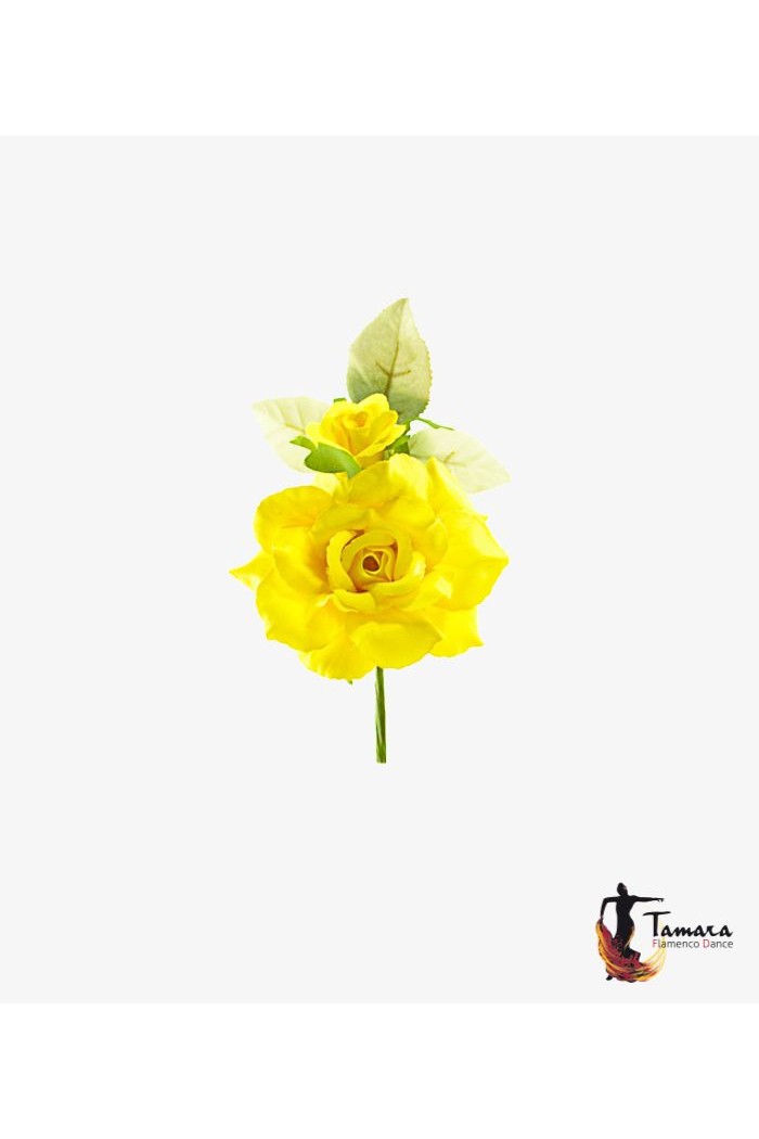 Fleurs de flamenco (pour cheveux) modèle Fleur Flamenca Cristina - 8 cm Jaune