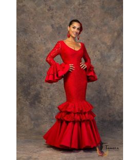 trajes de flamenca 2019 mujer - Aires de Feria - Vestido de sevillanas Copla Rojo