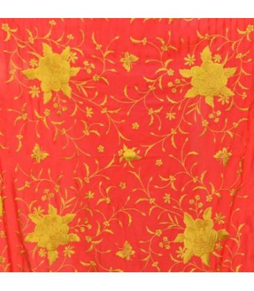 square embroidered manila shawl in stock - - Manila Spring Shawl - Golden Embroidered