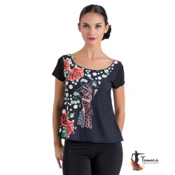 Maillot, body et haut de flamenco FEMME modèle T-shirt flamenca - Desing 21 Manches 