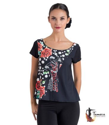 bodycamiseta flamenca mujer en stock - - T-shirt flamenca - Desing 21 Sleeves