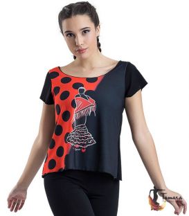 maillots bodys y tops de flamenco de mujer - - Camiseta flamenca - Diseño 12 Mangas