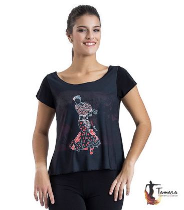 bodycamiseta flamenca mujer en stock - - T-shirt flamenca - Desing 13 Manches