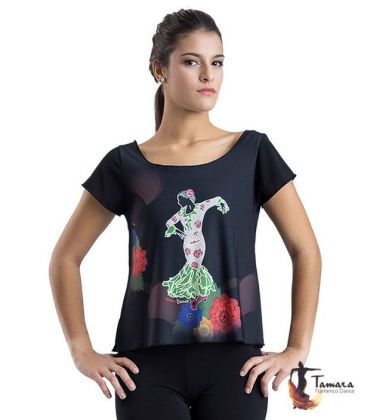 bodycamiseta flamenca mujer en stock - - T-shirt flamenca - Desing 17 Manches