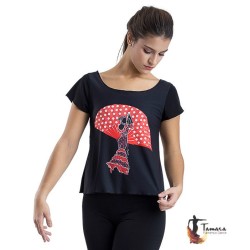 Maillot, body et haut de flamenco FEMME modèle T-shirt flamenca - Desing 18 Manches 