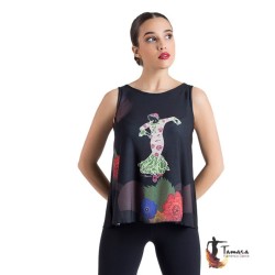 Maillot, body et haut de flamenco FEMME modèle T-shirt flamenca - Desing 17 
