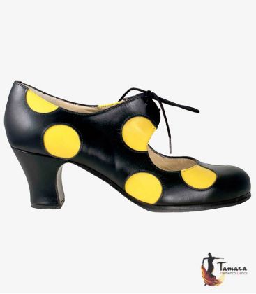 in stock flamenco shoes professionals - Begoña Cervera - Cordonera with Polka Dots Begoña Cervera flamenco shoe