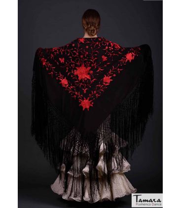 square embroidered manila shawl in stock - - Manila Spring Shawl - Red Embroidered