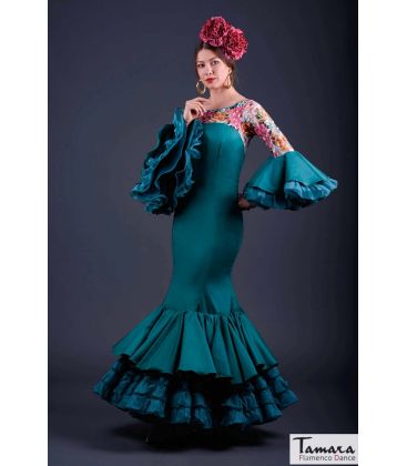 trajes de flamenca en stock envío inmediato - Vestido de flamenca TAMARA Flamenco - Talla 40 - Jade (Igual foto)