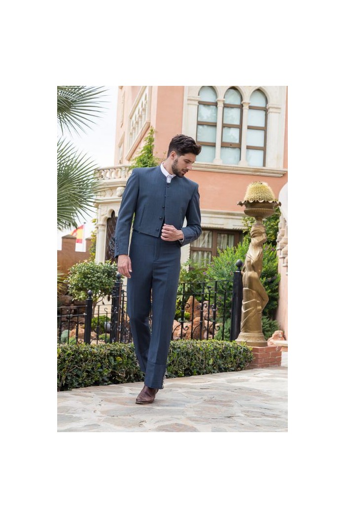  Andalusian costume Adults (Unisex) - BY ORDER model Alpaca wool Andalusian costume - Men Dark Blue 01 - Alpaca Lana