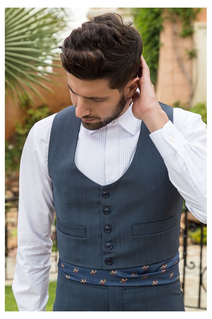  Andalusian costume Adults (Unisex) - BY ORDER model Alpaca wool Andalusian costume - Men Dark Blue 01 - Alpaca Lana