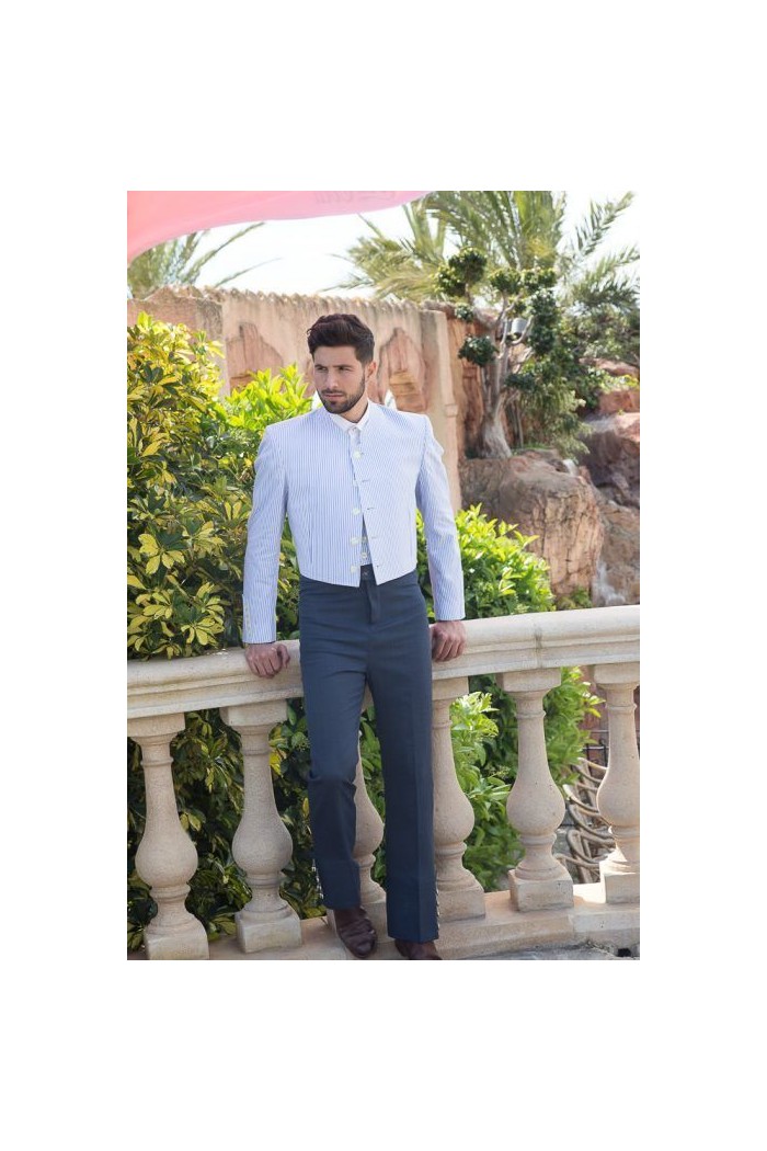  Andalusian costume Adults (Unisex) - BY ORDER model 200 stripes Andalusian costume - Men Blue 02 - 200 Lineas