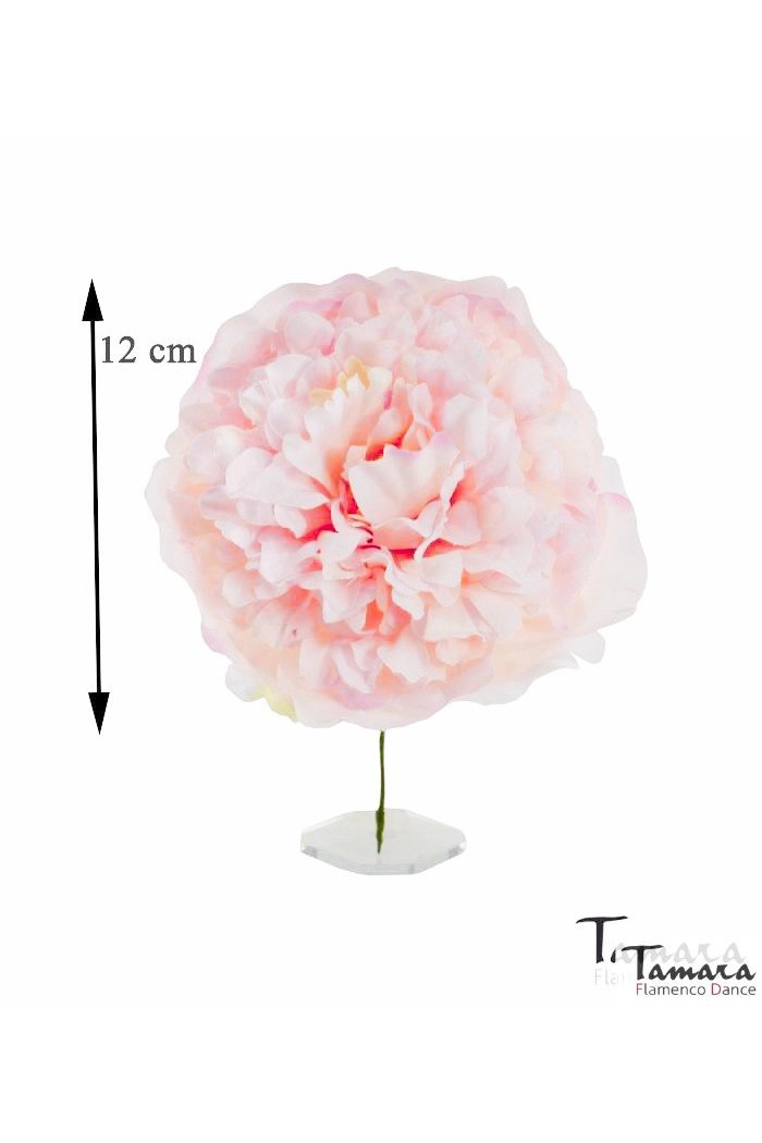 Fleurs de flamenco (pour cheveux) modèle Fleur Flamenca Pivoine - 12 cm rosa-marfil