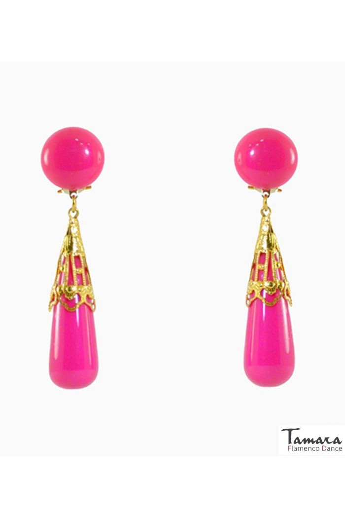 Pendientes de Flamenca modelo Pendiente Flamenco - Coral labrado Turquesa