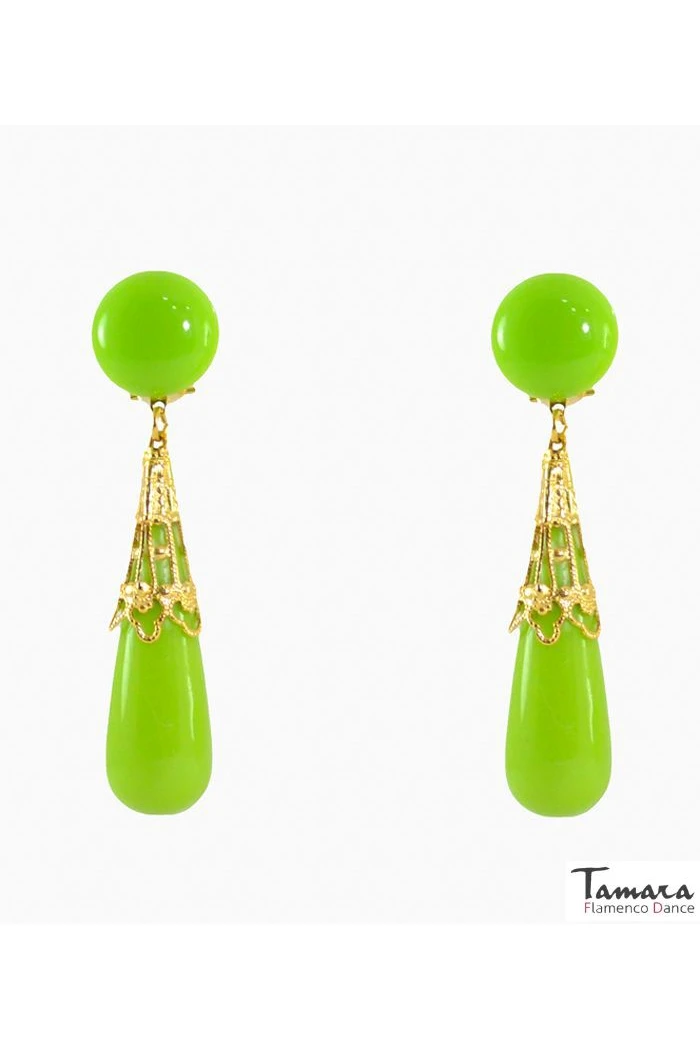 Boucles d'oreilles de flamenco modèle Boucles d'oreilles Flamenco - Corail ouvré Pistache